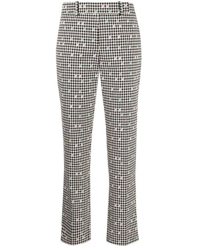 Paule Ka Houndstooth Jacquard Tailored Trousers - Grey