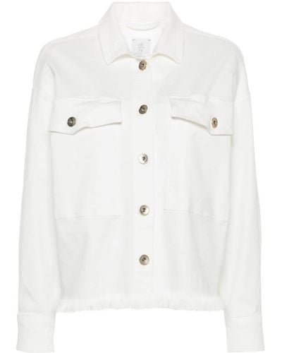 Eleventy Fringe Twill Shirt - White