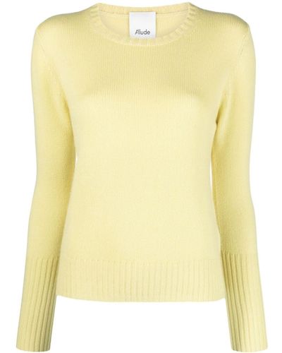 Allude Pull en cachemire à col rond - Jaune