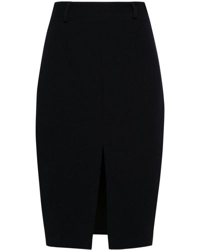 Styland Mid-rise Wool Pencil Skirt - Black