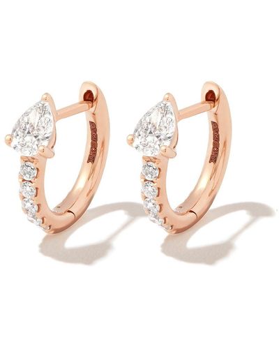 Anita Ko 18kt Rose Gold Bobbi Diamond Hoop Earrings - Pink