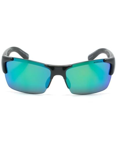 Moncler Spectron Sonnenbrille mit eckigem Gestell - Blau