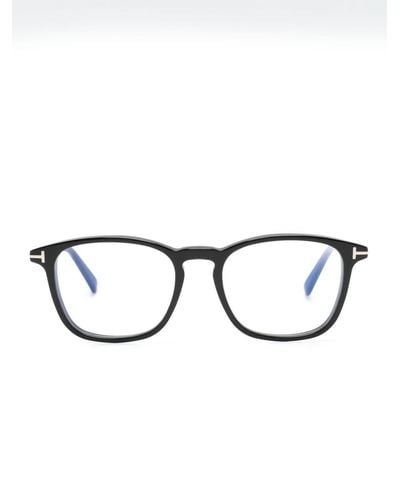 Tom Ford Runde Brille mit Lichtfilter - Schwarz