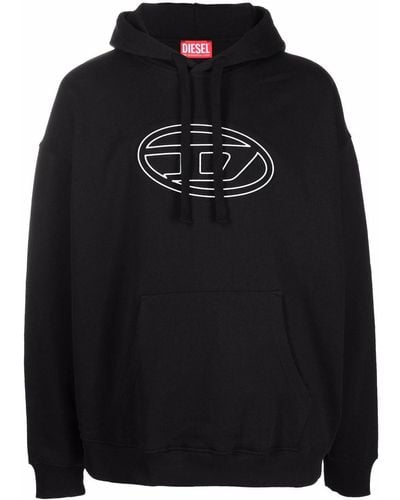 DIESEL S-ummer-bigoval Cotton Hoodie - Black