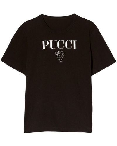 Emilio Pucci Logo-print Cotton T-shirt - Black