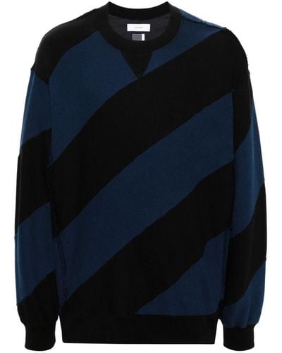 Facetasm Striped Cotton Sweater - Blue
