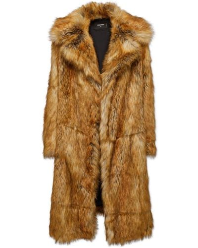 DSquared² Single-breasted Faux-fur Coat - Brown