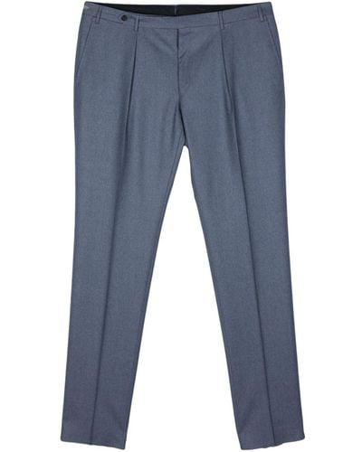 Corneliani Wollen Pantalon Met Toelopende Pijpen - Blauw