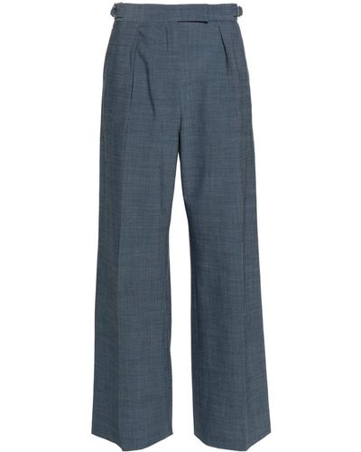 Maje Pleated Wide-leg Pants - Blue