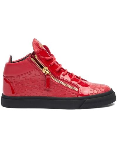 Giuseppe Zanotti Kriss Leather Trainers - Red
