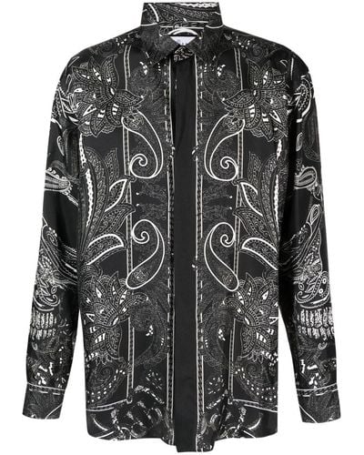 Philipp Plein Overhemd Met Paisley-print - Zwart
