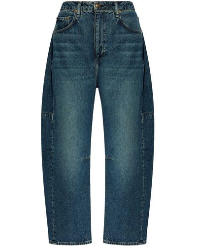 Rag & Bone High-rise Cropped Cotton Jeans - Blue