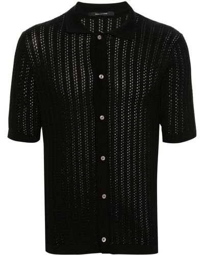 Tagliatore Jesse Open-knit Shirt - Black