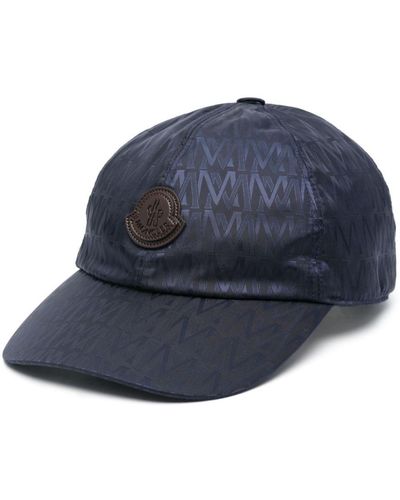Moncler Baseballkappe aus Logo-Jacquard - Blau