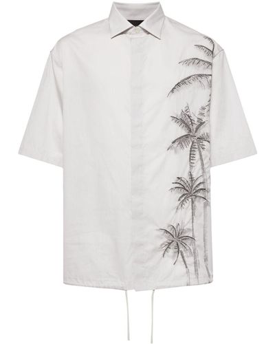 Emporio Armani T-shirt Met Geborduurde Palm - Wit