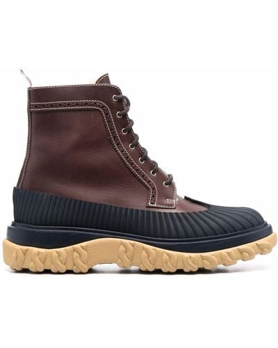 Thom Browne Longwing Paneled Duck Boots - Brown