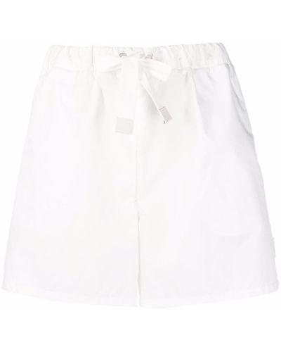 Moncler High-Waist-Shorts mit Kordelzug - Weiß