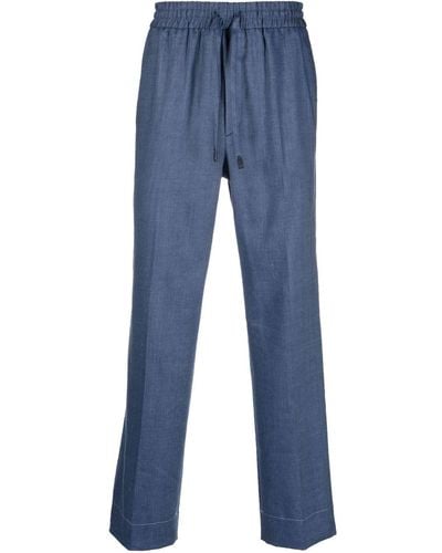 Brioni Straight-leg Linen Trousers - Blue