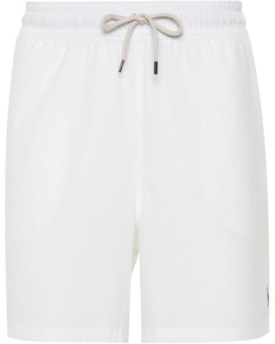 Polo Ralph Lauren Embroidered Polo Pony Swim Shorts - White