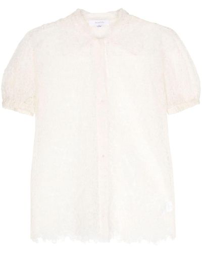 Beaufille Pinta Semi-sheer Tulle Shirt - White