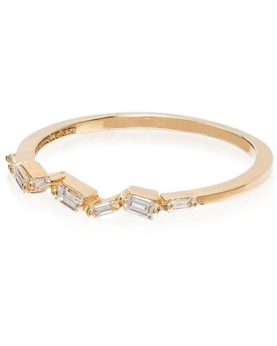 Suzanne Kalan 18kt Yellow Gold Baguette Diamond Ring - White
