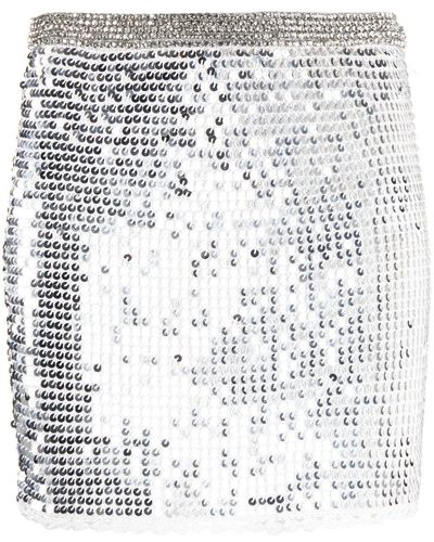 retroféte Halo Sequin-embellished Crochet Miniskirt - Metallic