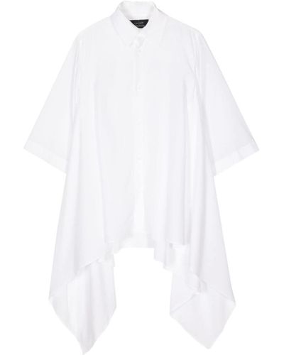 Yohji Yamamoto Button-fastening asymmetric top - Weiß