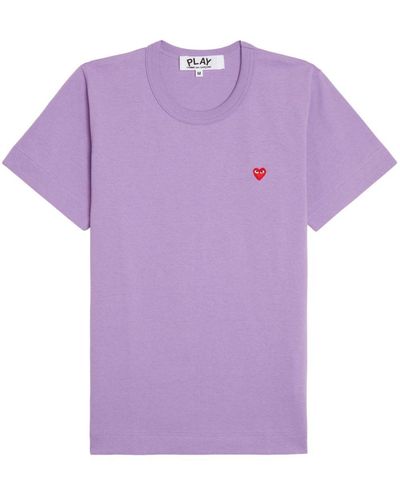 COMME DES GARÇONS PLAY Heart-patch Cotton T-shirt - Purple