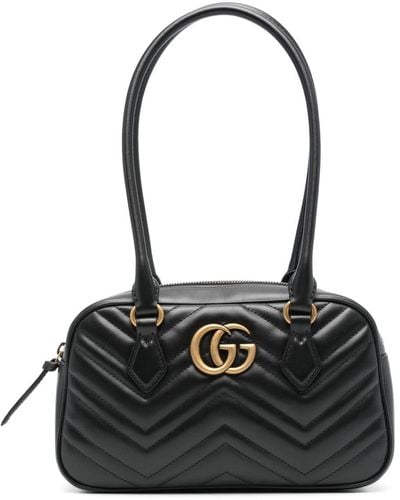 Gucci Small GG Marmont Shoulder Bag - Black