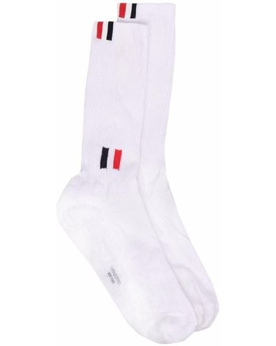 Thom Browne Gestreifte Socken - Weiß