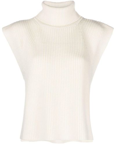 Isabel Marant Megan Merino-wool Roll-neck Vest - White