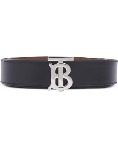 Burberry Monogram-buckle Reversible Leather Belt - Multicolour
