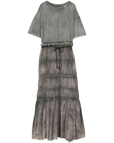 Maison Mihara Yasuhiro Tiered T-shirt Maxi Dress - Gray
