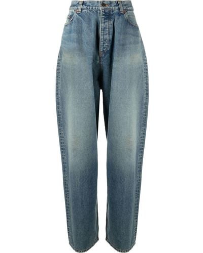 Balenciaga High-rise Wide-leg Jeans - Blue