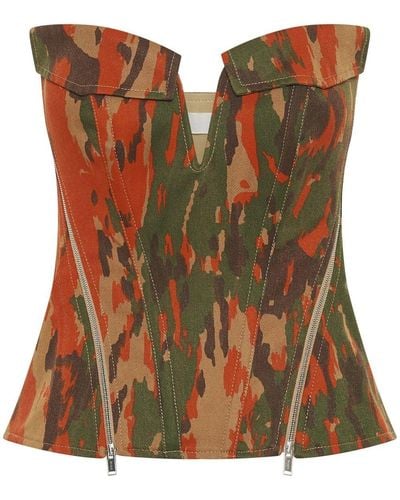 Dion Lee V-wire Camouflage Corset Top - Brown