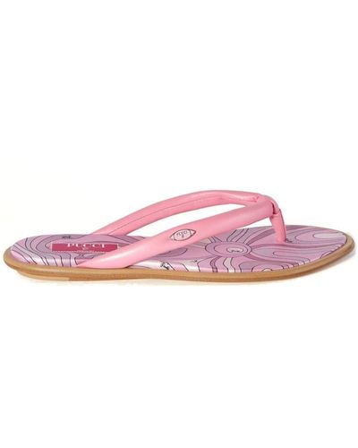 Emilio Pucci Abstract Print Flip Flops - Pink
