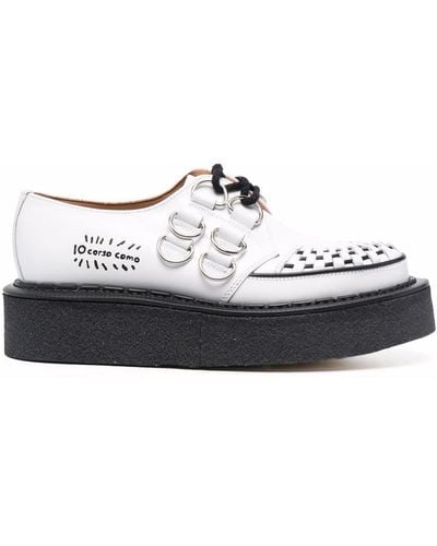 George Cox Zapatos creepers White D-Ring - Blanco