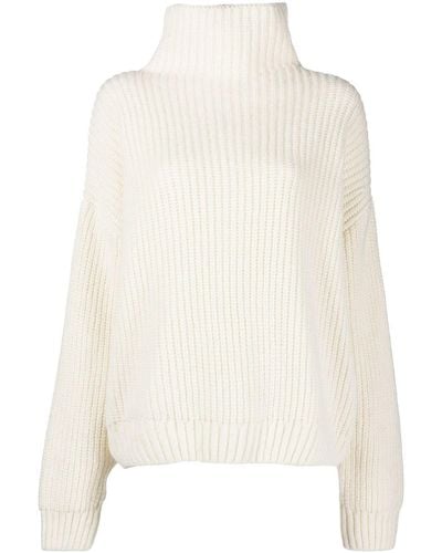 Anine Bing Neutral Sydney Ribbed Sweater - Women's - Alpaca/wool/polyacrylic/polyamide - White