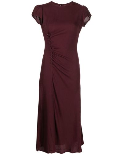 Reformation Frasier Short-sleeve Midi Dress - Purple