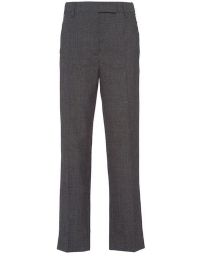 Prada Zip-pocket Wool Trousers - Grey