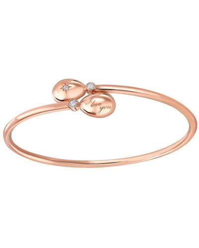 Faberge 18kt Rose Gold Essence I Love You Crossover Diamonds Bracelet - Pink