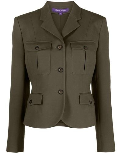 Ralph Lauren Collection Kamille Wool-silk Fitted Jacket - Green