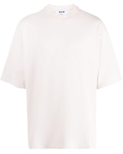 MSGM T-shirt con orlo non rifinito - Bianco