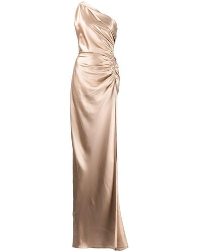 Michelle Mason Asym Silk Gown - Multicolor