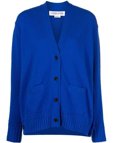 Victoria Beckham Cardigan léger en laine - Bleu