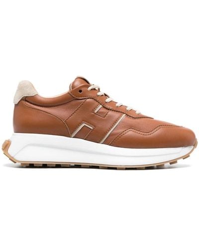 Hogan Leather Lace-up Sneakers - Brown