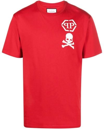 Philipp Plein Camiseta con logo estampado - Rojo