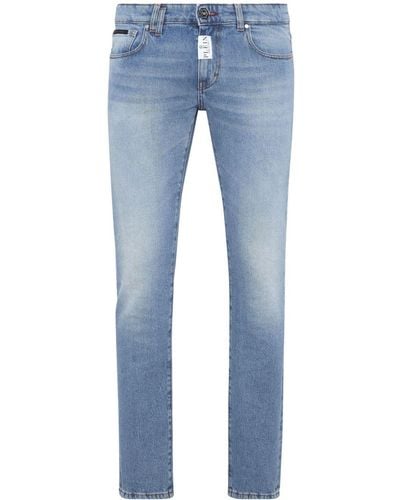Philipp Plein Super Fit Logo-plaque Skinny Jeans - Blue