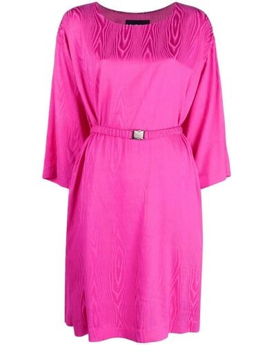 Boutique Moschino ベルテッド ロングスリーブ ドレス - ピンク