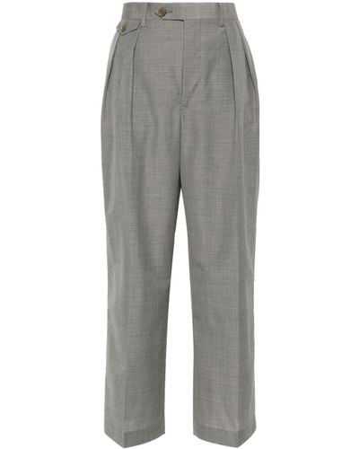 AURALEE Tropical Straight-leg Pants - Gray